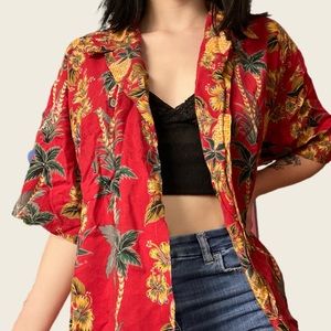 Red Vintage Hawaiian Shirt